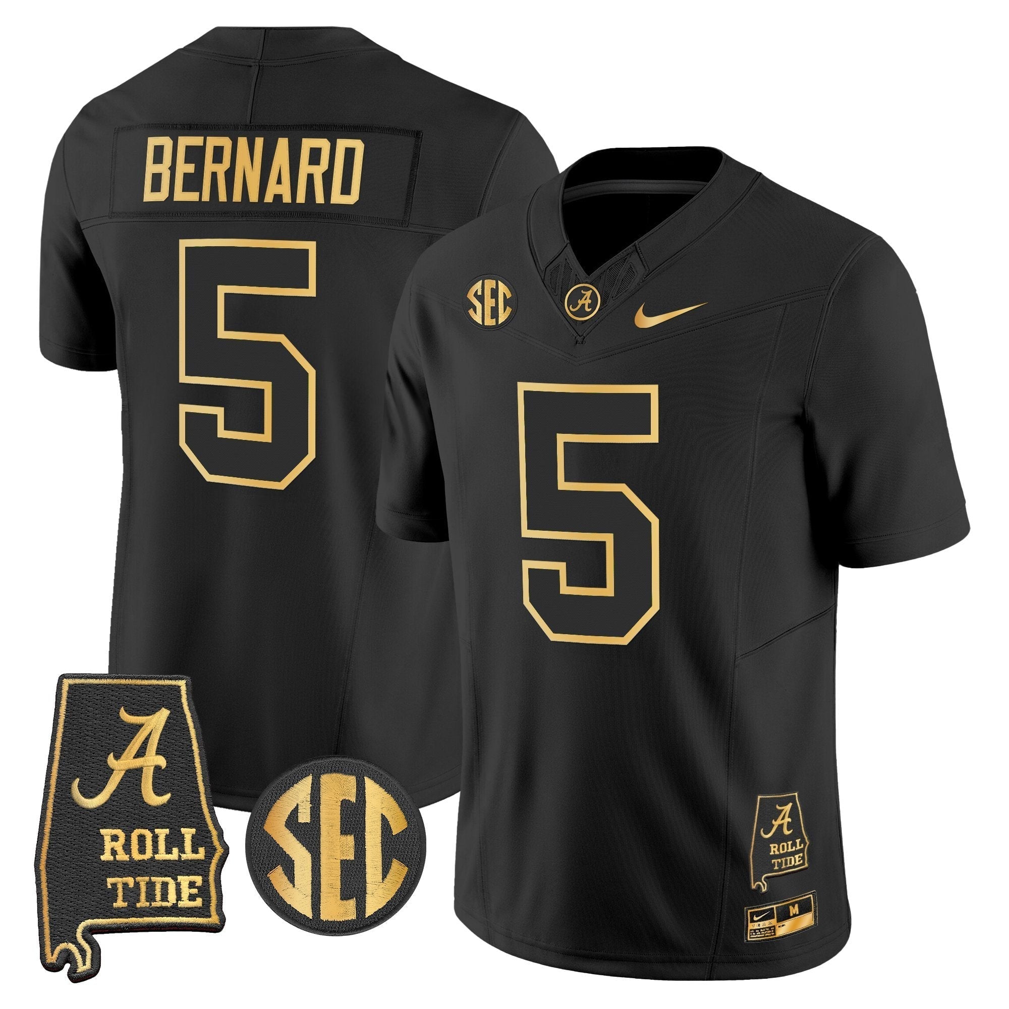 Alabama Crimson Tide 2025 Gold Vapor Limited Jersey - Alabama Map - All Stitched