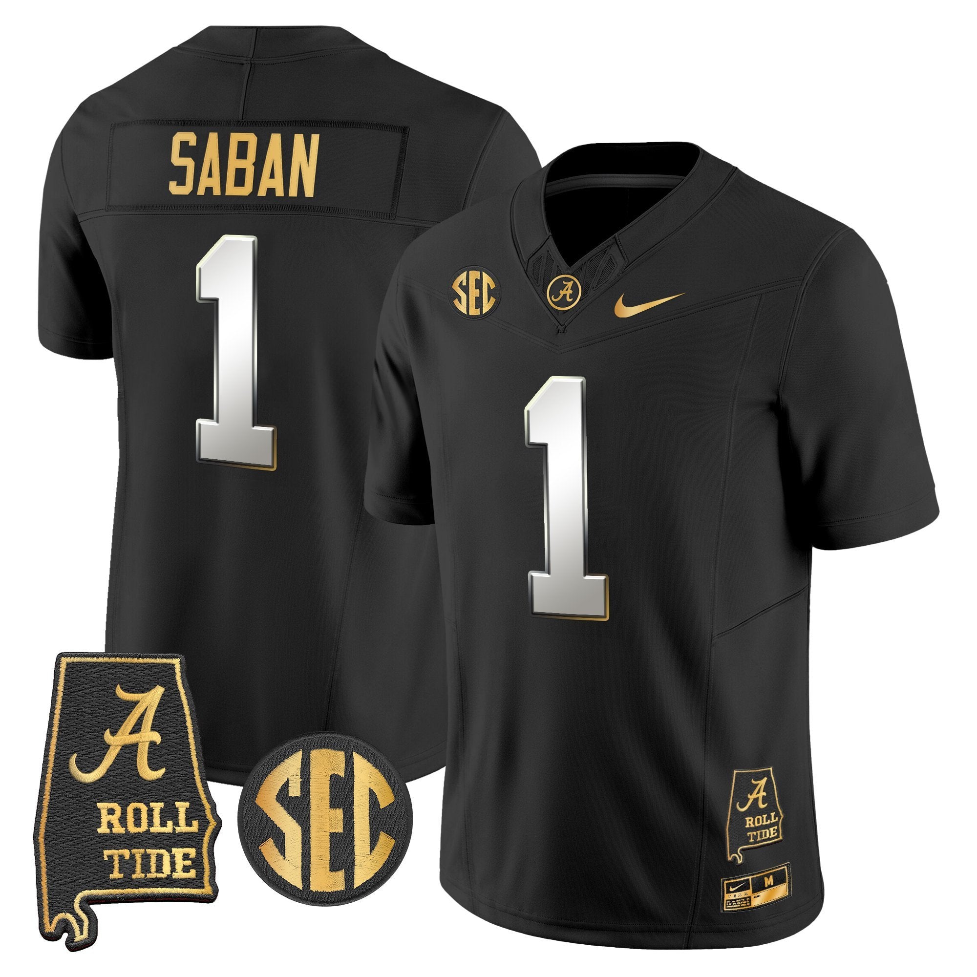 Alabama Crimson Tide 2025 Gold Vapor Limited Jersey - Alabama Map - All Stitched