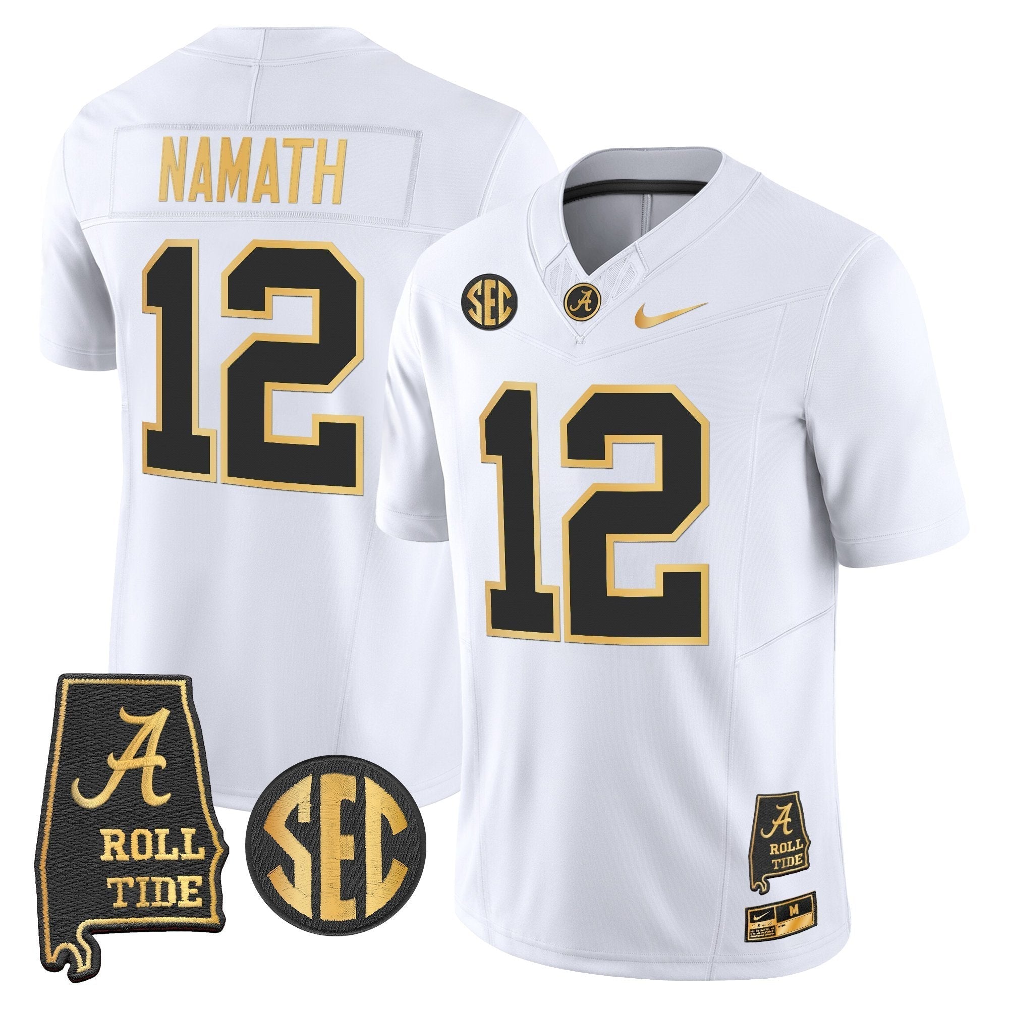 Alabama Crimson Tide 2025 Gold Vapor Limited Jersey - Alabama Map - All Stitched