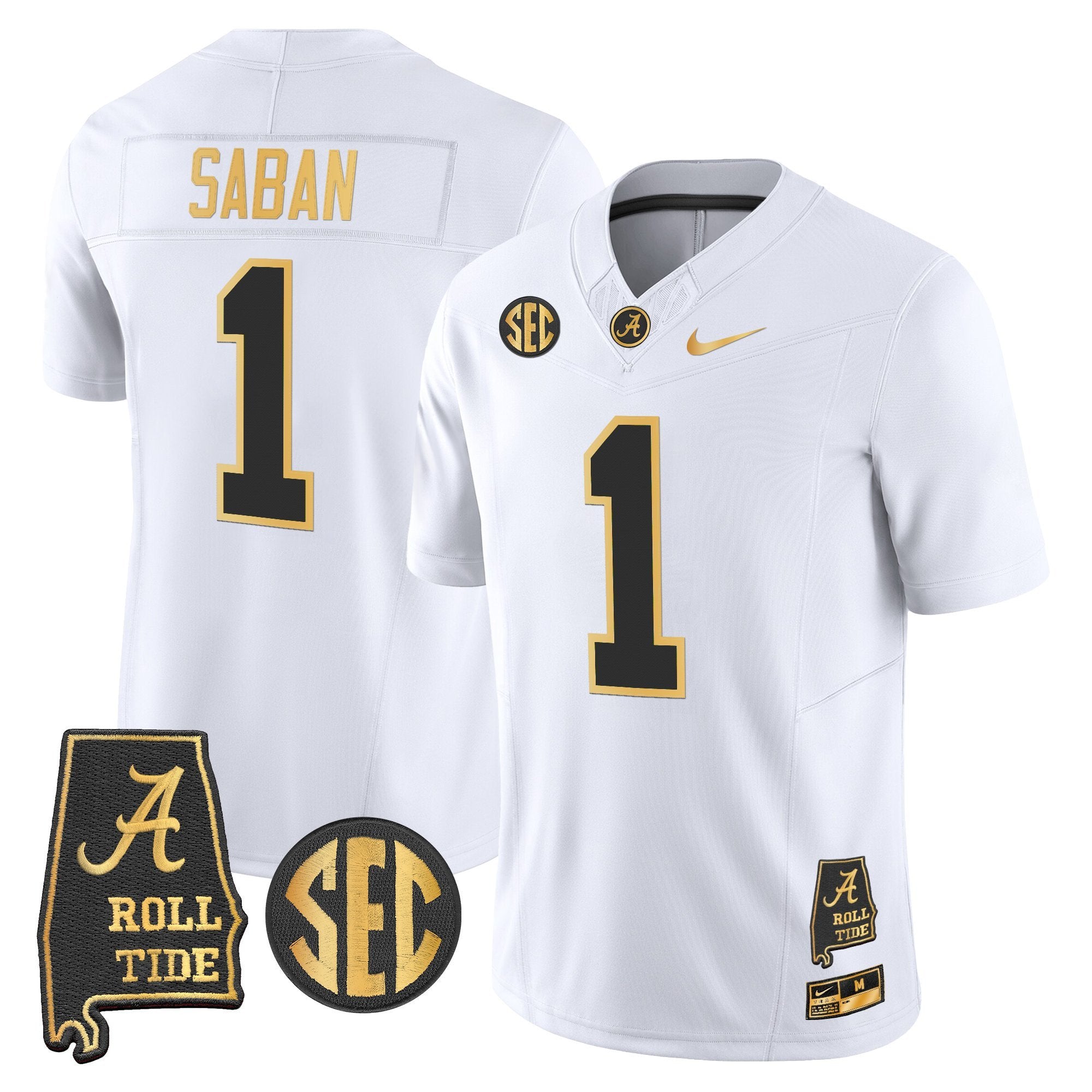 Alabama Crimson Tide 2025 Gold Vapor Limited Jersey - Alabama Map - All Stitched