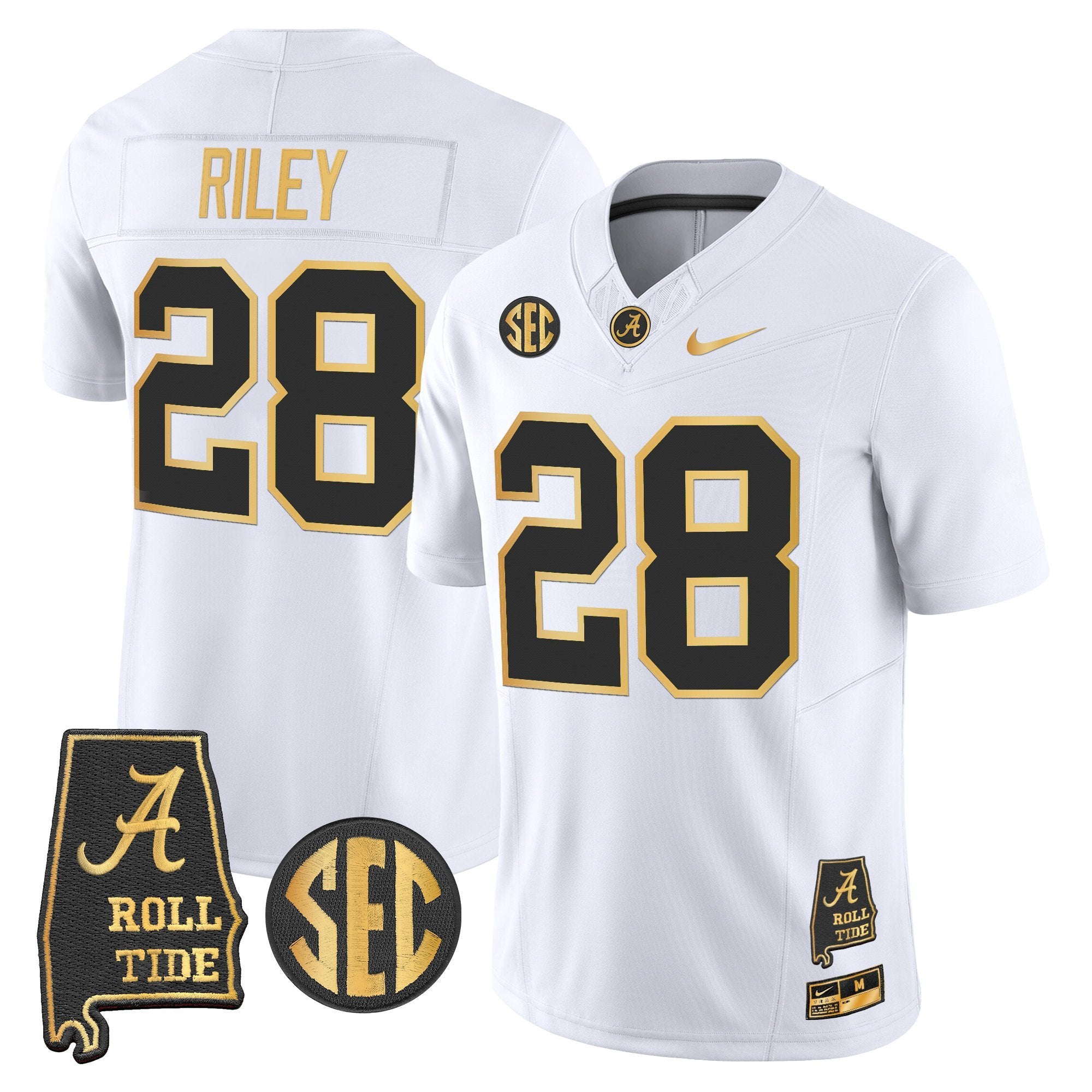 Alabama Crimson Tide 2025 Gold Vapor Limited Jersey - Alabama Map - All Stitched