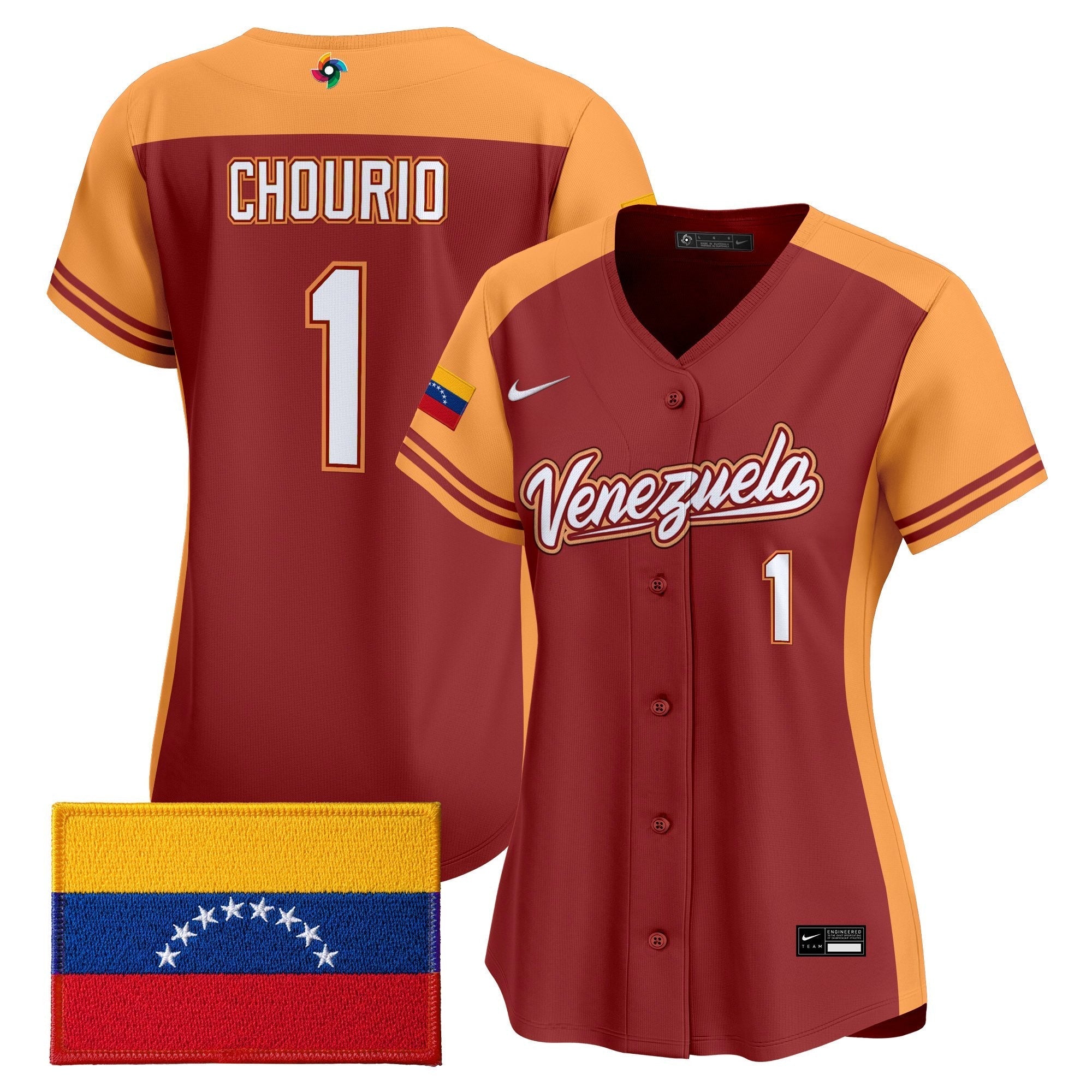 Women's Team Venezuela World Baseball Classic Vapor Premier Jersey - 2026 Roster - All Stitched