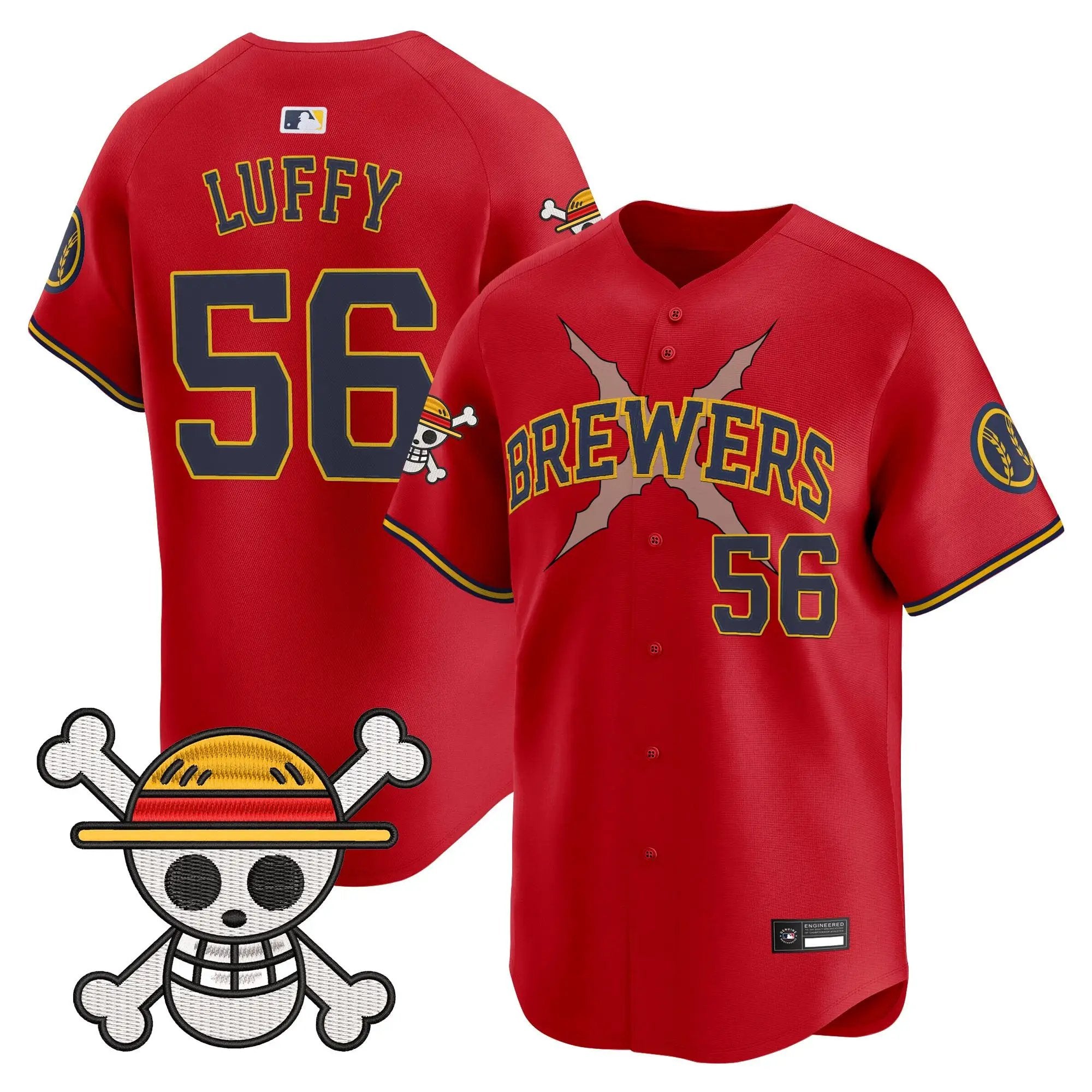 Men Milwaukee Brewers x One Piece Vapor Premier Limited Jersey - Stitched