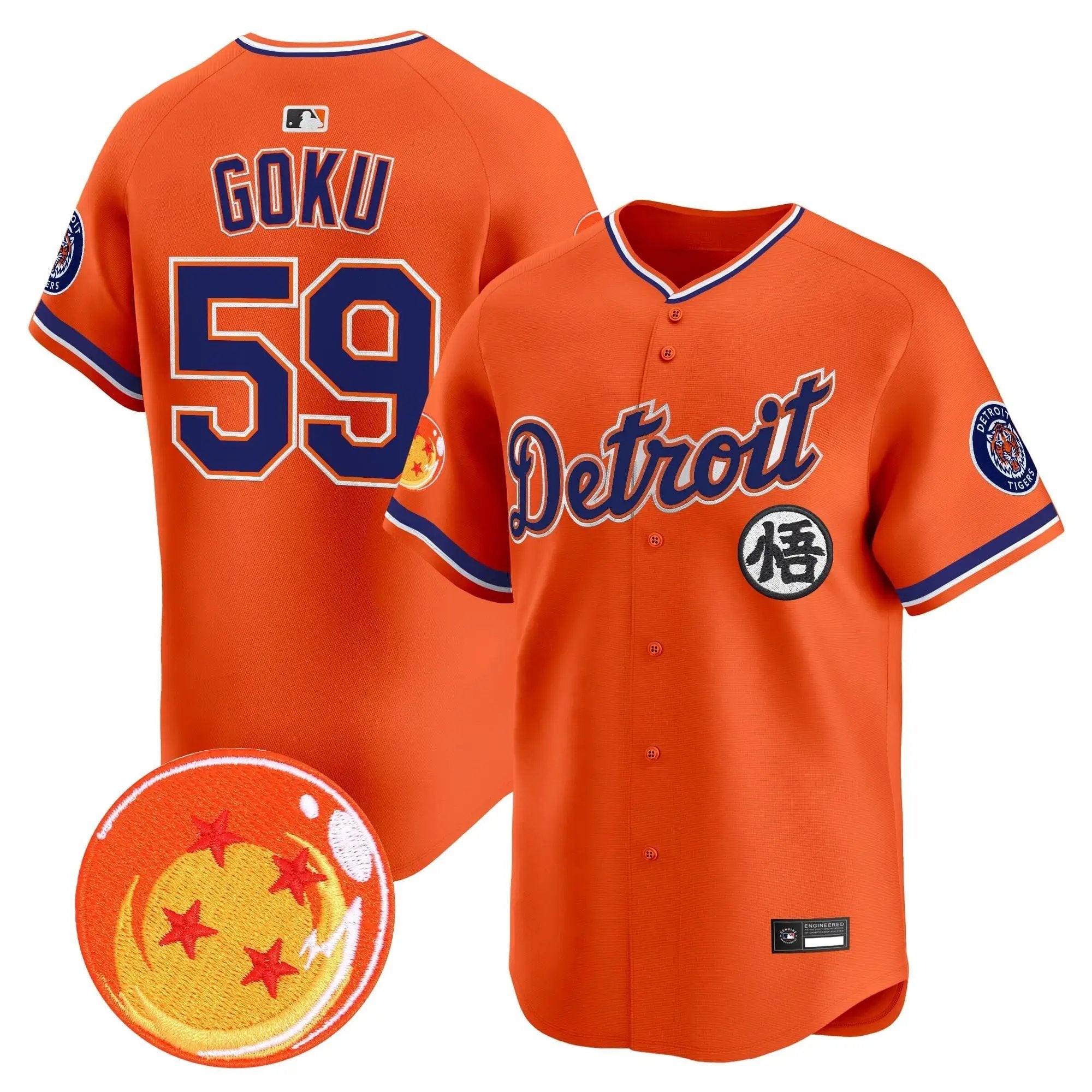 Men Detroit Tigers x Dragon Ball Vapor Premier Limited Jersey - All Stitched