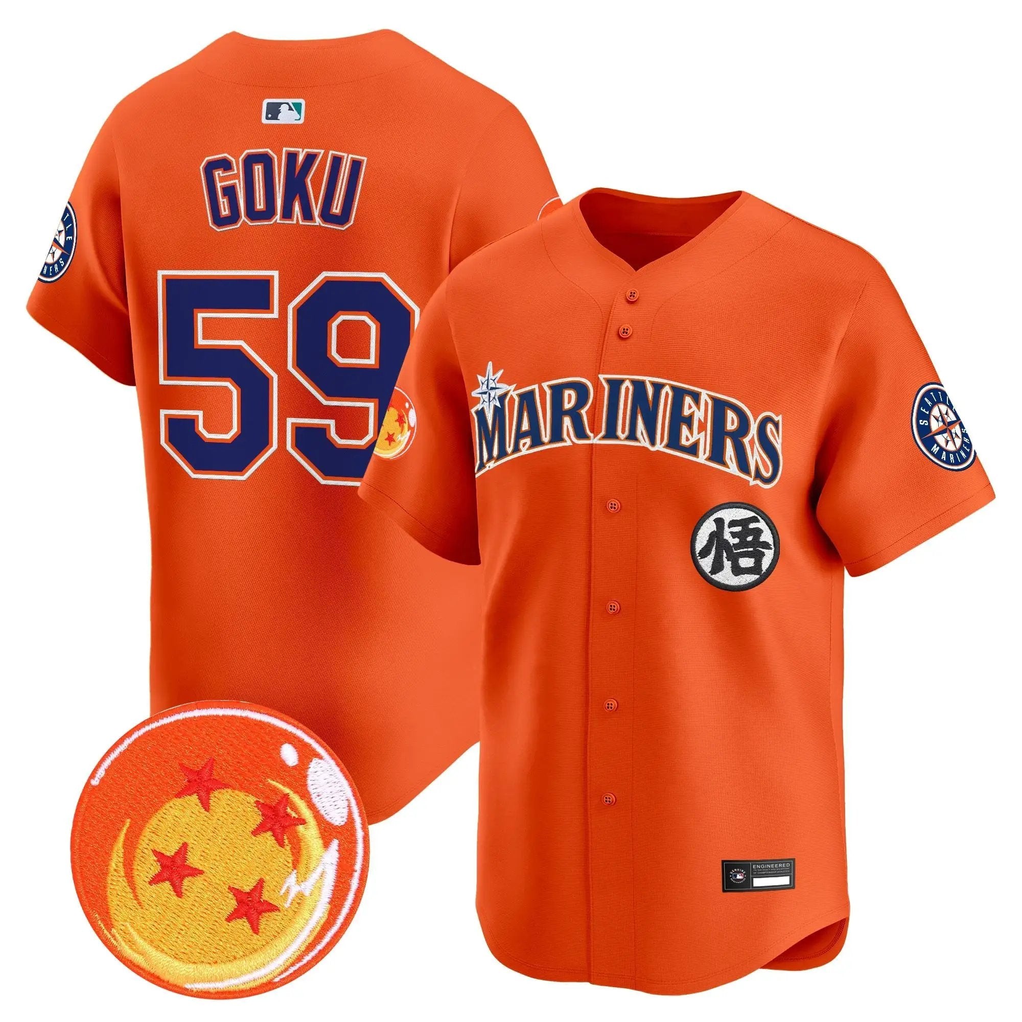 Men Seattle Mariners x Dragon Ball Vapor Premier Limited Jersey - All Stitched