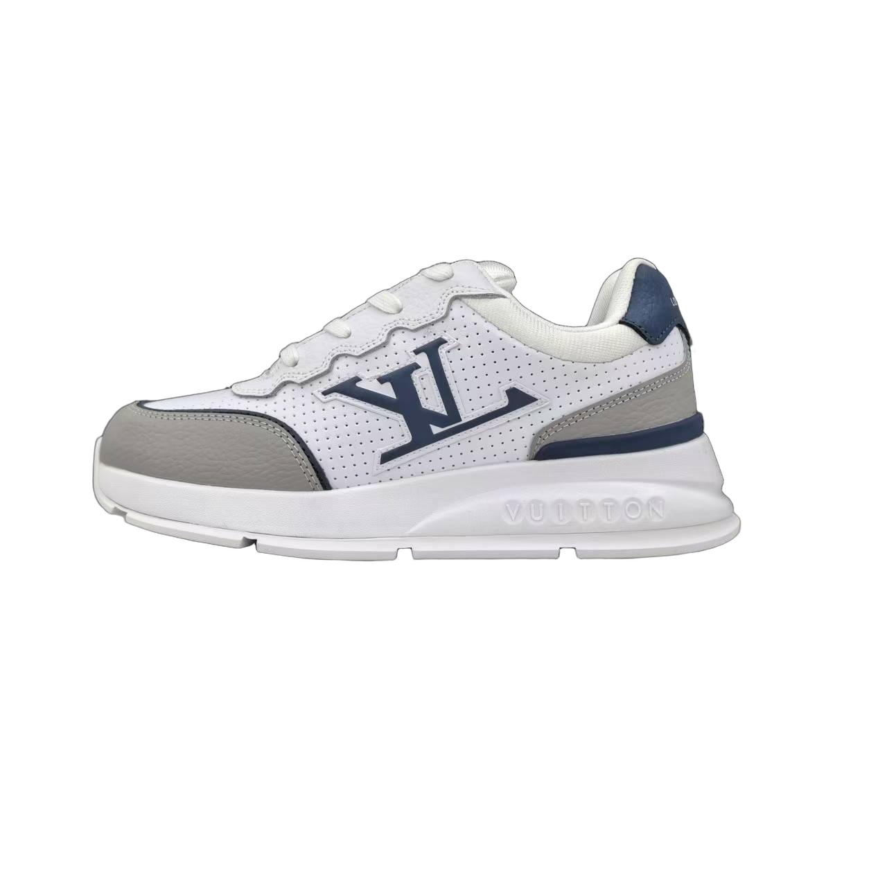 Luxury Lou Paris Classic Trainers Navy Blue White Shoes Sneakers