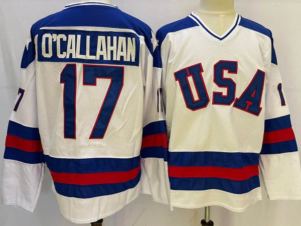 1980 Winter Olympics Team USA #17 Jack O'Callahan CCM Vintage Jersey - White