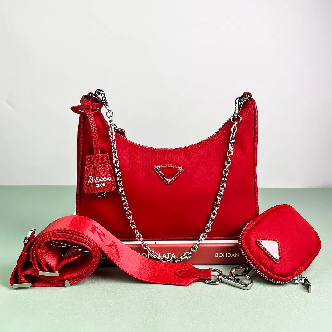 Luxury Designer Shoulder Bags Black Leather Mini Bags 2000 & 2005 Set