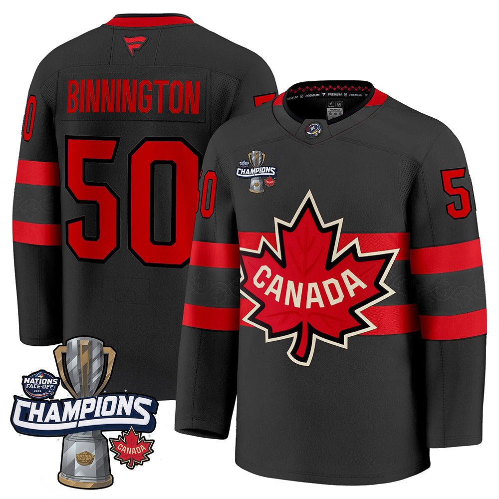 Men Canada 2025 4 Nations Face-Off Champions Jersey - All Stitched