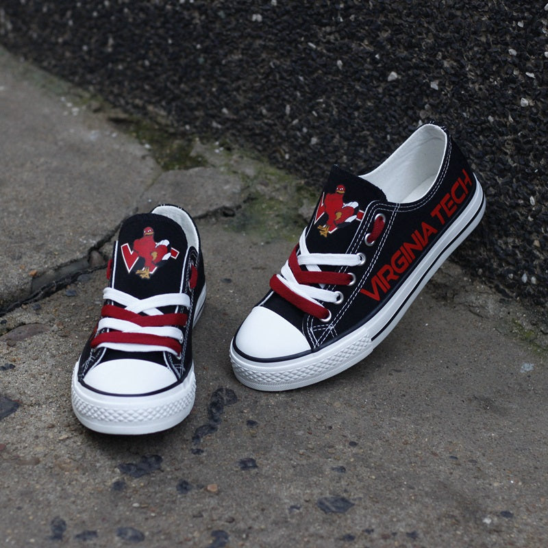 Virginia Tech Hokies Limited Print NCAA College Students Low Top Canvas Shoes Sport Sneakers 1