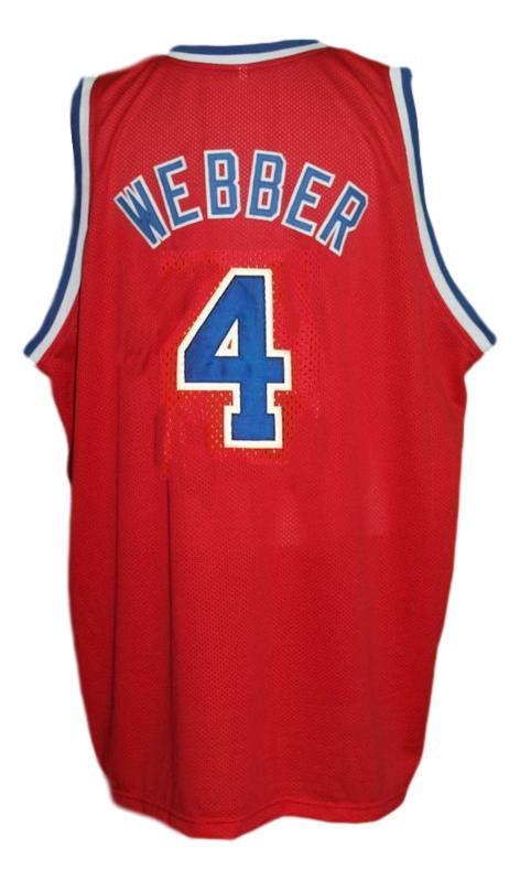 Chris Webber Jersey #4 Washington Retro Basketball Sewn Red