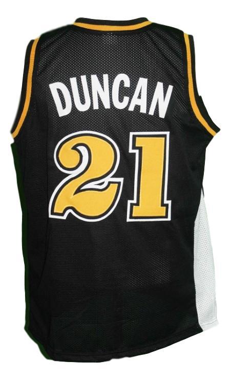 Tim Duncan Jersey #21 Wake Forest College Basketball Sewn Black