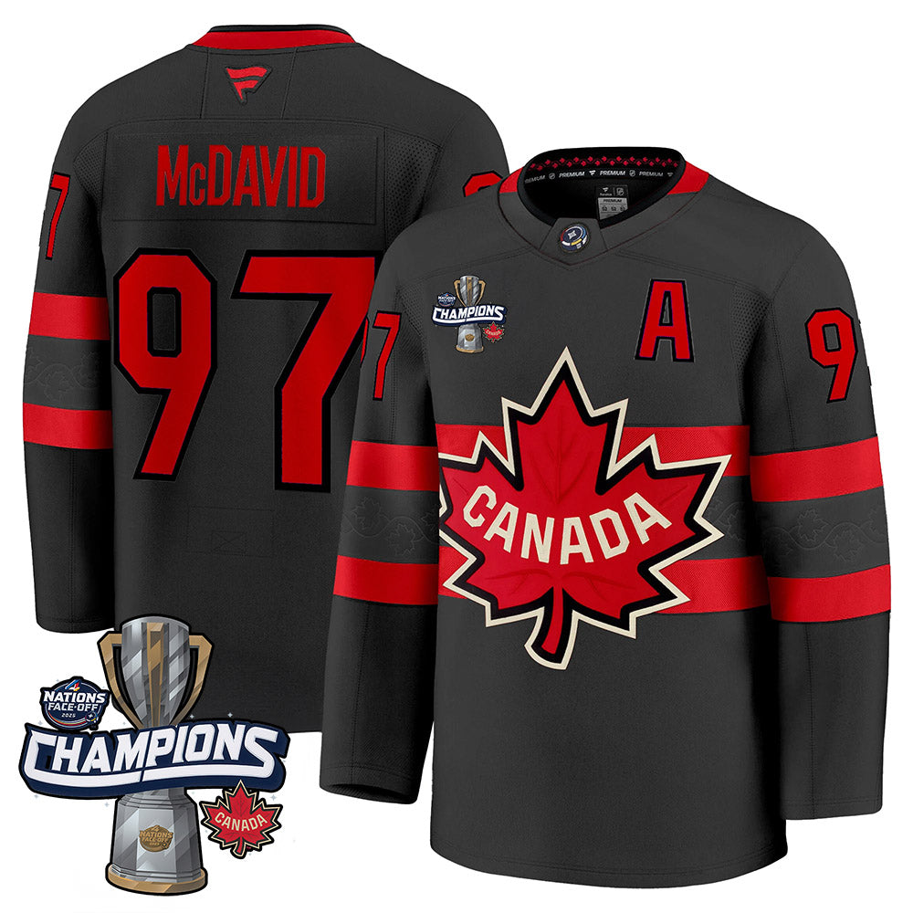 Men Canada 2025 4 Nations Face-Off Champions Jersey - All Stitched
