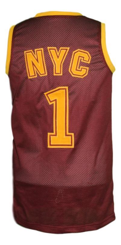 Nyc Jersey #1 Rucker Park College Basketball New Sewn Maroon