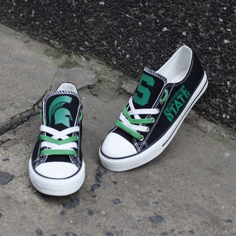 Michigan State Spartans Limited Print NCAA College Students Low Top Canvas Shoes Sport Sneakers 1