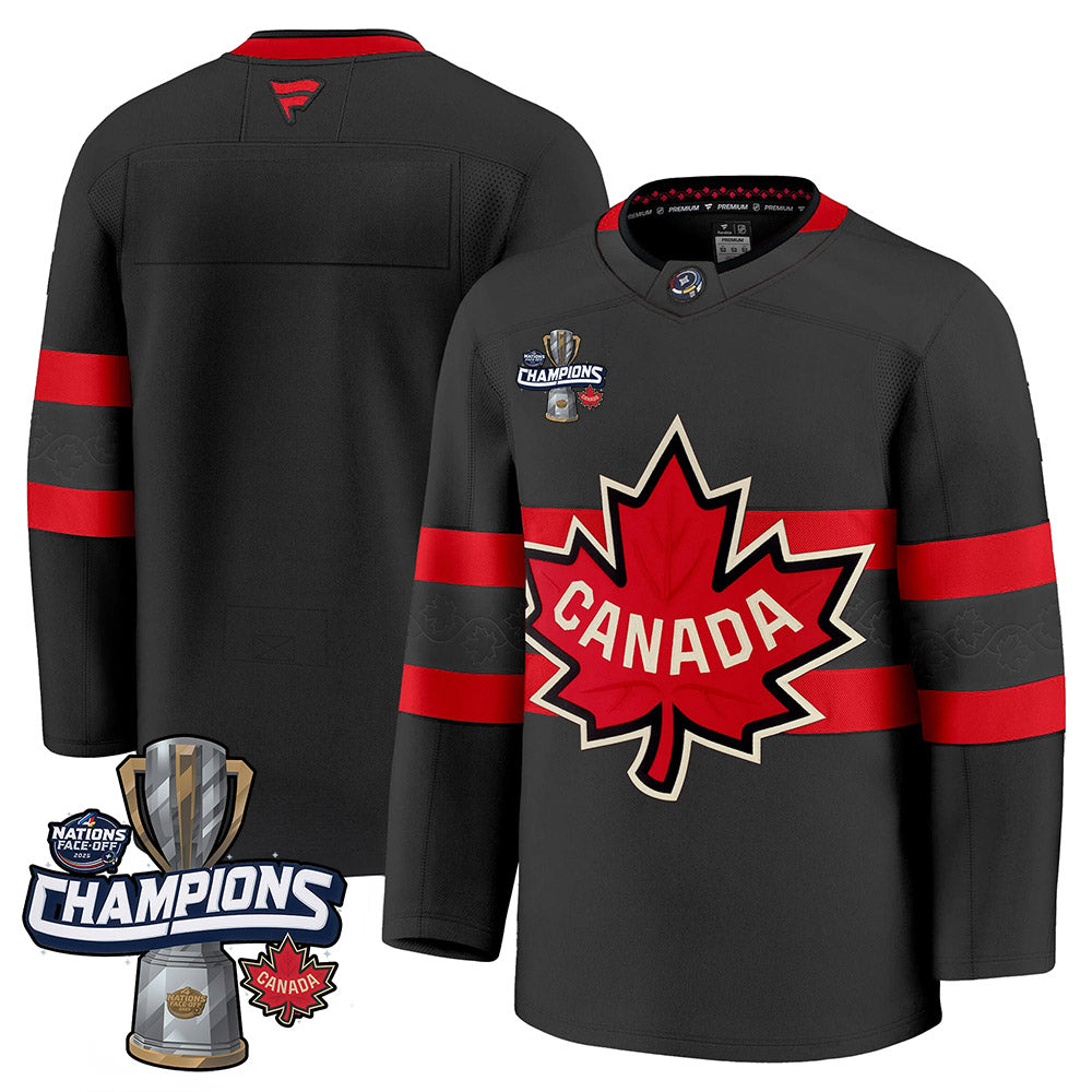 Men Canada 2025 4 Nations Face-Off Champions Jersey - All Stitched