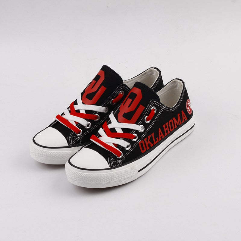 Oklahoma Sooners Limited Print NCAA College Students Low Top Canvas Shoes Sport Sneakers
