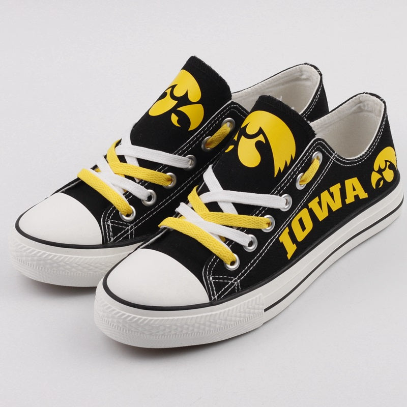Iowa Hawkeyes Limited Print NCAA College Students Low Top Canvas Shoes Sport Sneakers