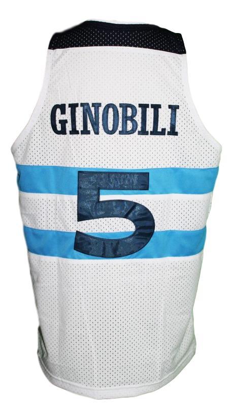 Manu Ginobili Jersey #5 Team Argentina Custom Basketball White (Copy)