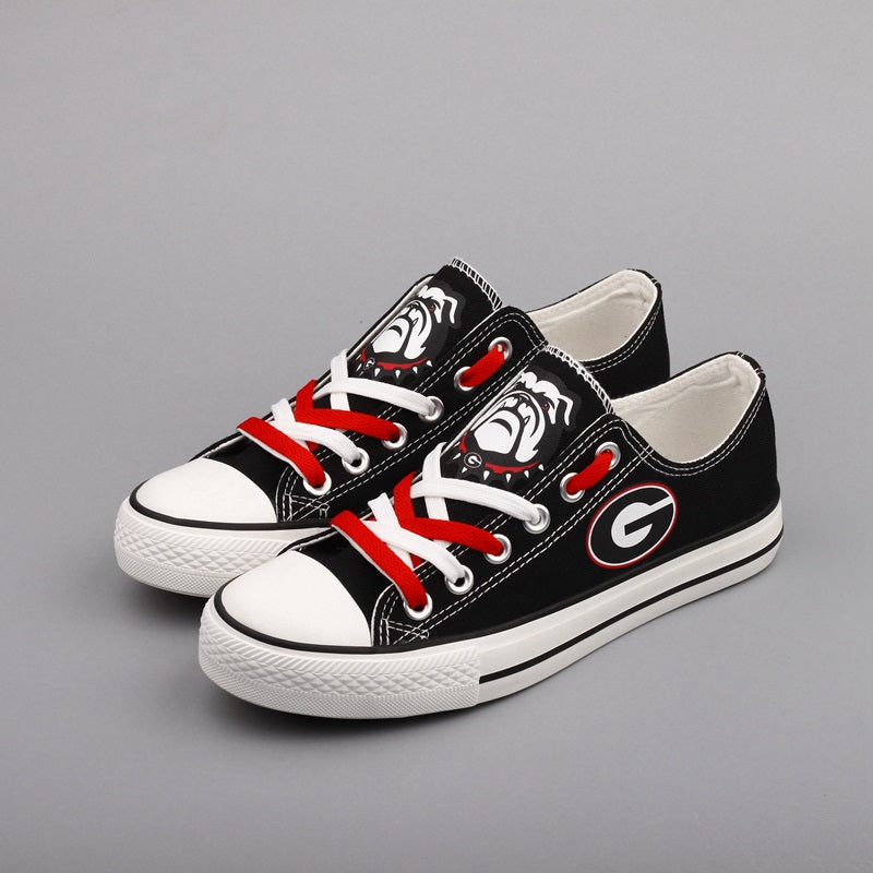 Georgia Bulldogs Limited Print NCAA College Students Low Top Canvas Shoes Sport Sneakers
