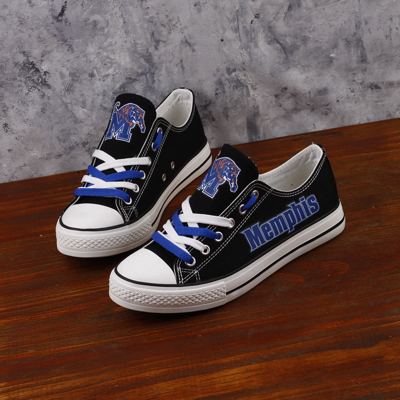 Memphis Tigers Limited Print NCAA College Students Low Top Canvas Shoes Sport Sneakers