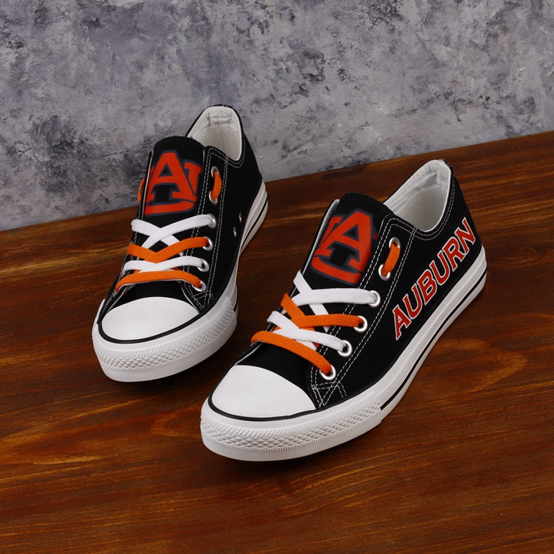 Auburn Tigers Limited Print NCAA College Students Low Top Canvas Shoes Sport Sneakers
