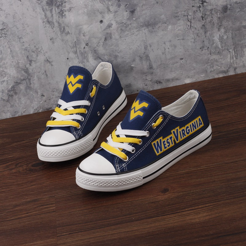 West Virginia Mountaineers Limited Print NCAA College Students Low Top Canvas Shoes Sport Sneakers