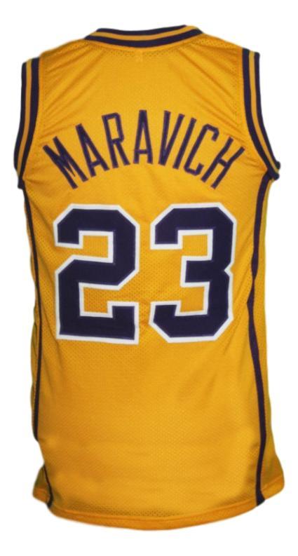 Pete Maravich Jersey #23 Lsu College Basketball New Sewn Yellow