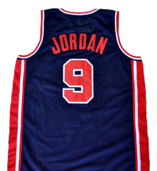Michael Jordan Jersey #9 Team USA Basketball Navy Blue