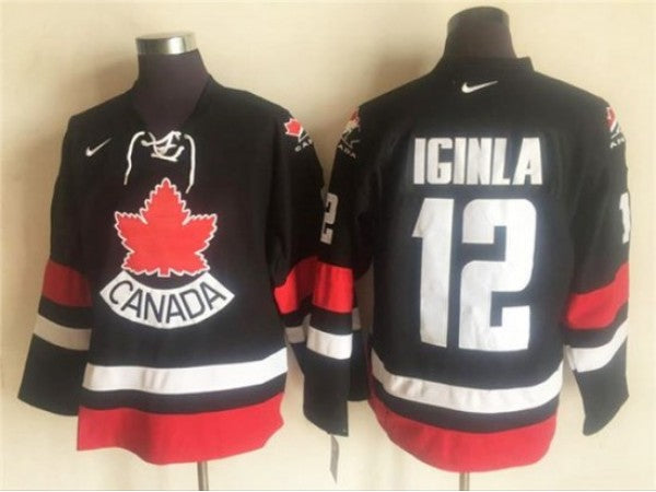 2002 Winter Olympics Team Canada #12 Jarome Iginla CCM Vintage Jersey -Black