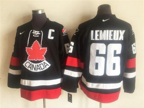 2002 Winter Olympics Team Canada #66 Mario Lemieux CCM Vintage Jersey -Black