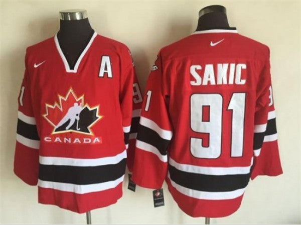 2002 Winter Olympics Team Canada #91 Joe Sakic CCM Vintage Jersey - Red