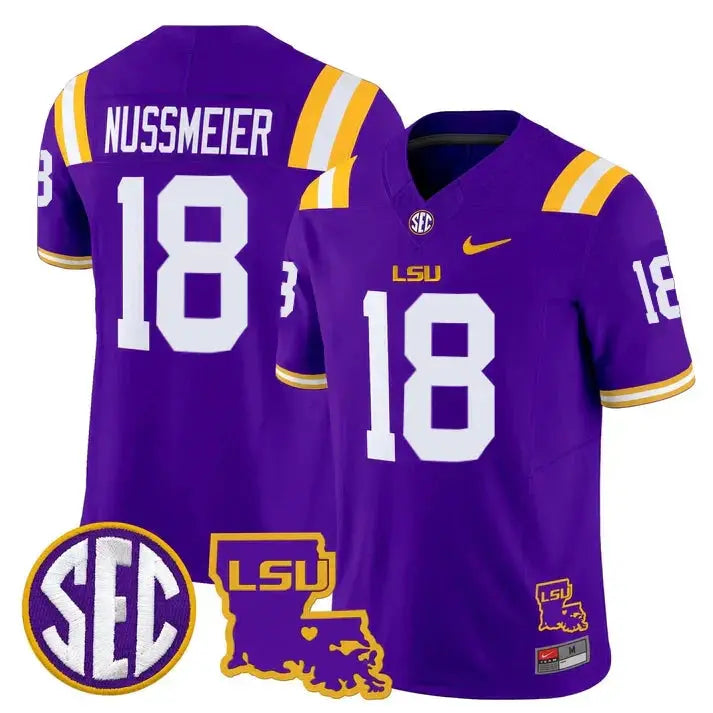 Men LSU Tigers 2025 Football Louisiana Patch Vapor Limited Jersey