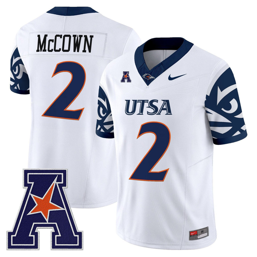 Owen McCown Jersey #2 UTSA Roadrunners 2025 Vapor Limited V2 Stitched White