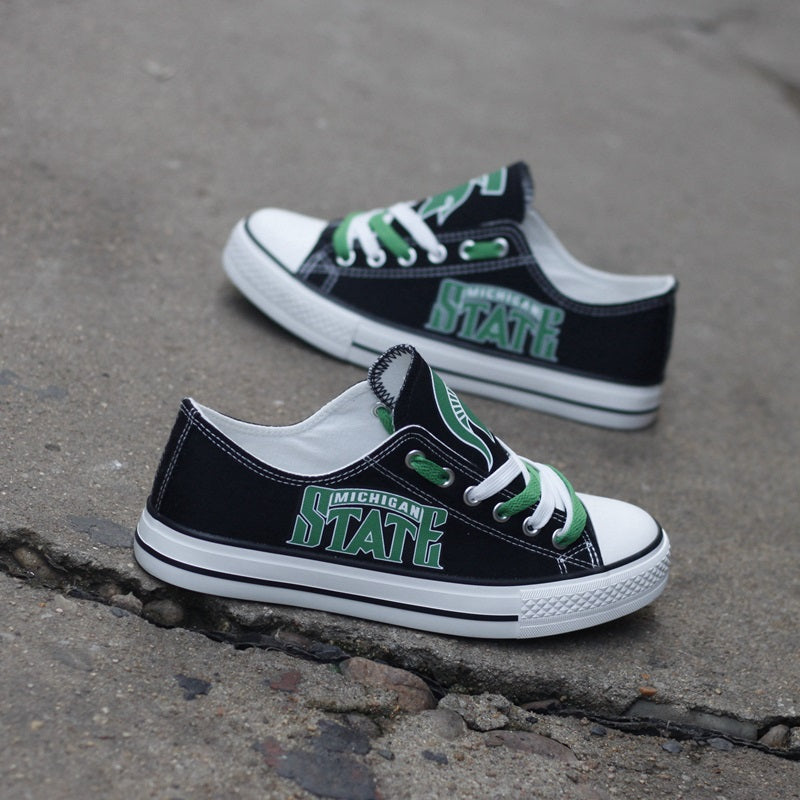 Michigan State Spartans Limited Print NCAA College Students Low Top Canvas Shoes Sport Sneakers