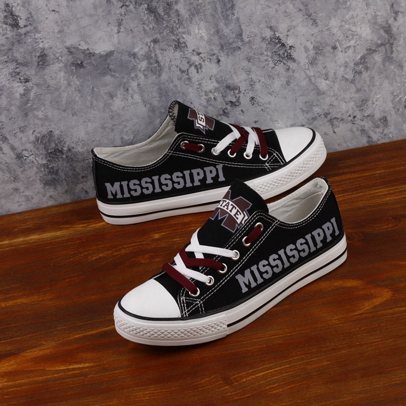 Mississippi State Bulldogs Limited Print NCAA College Students Low Top Canvas Shoes Sport Sneakers 1