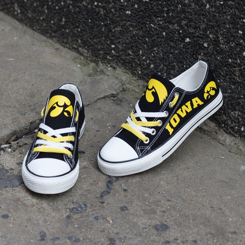 Iowa Hawkeyes Limited Print NCAA College Students Low Top Canvas Shoes Sport Sneakers