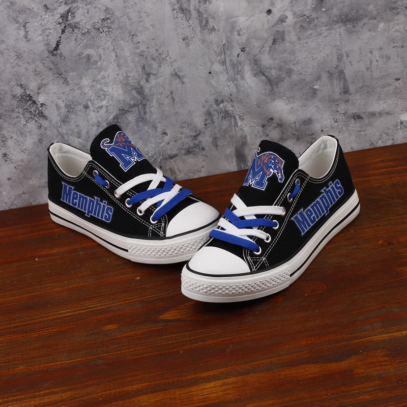 Memphis Tigers Limited Print NCAA College Students Low Top Canvas Shoes Sport Sneakers
