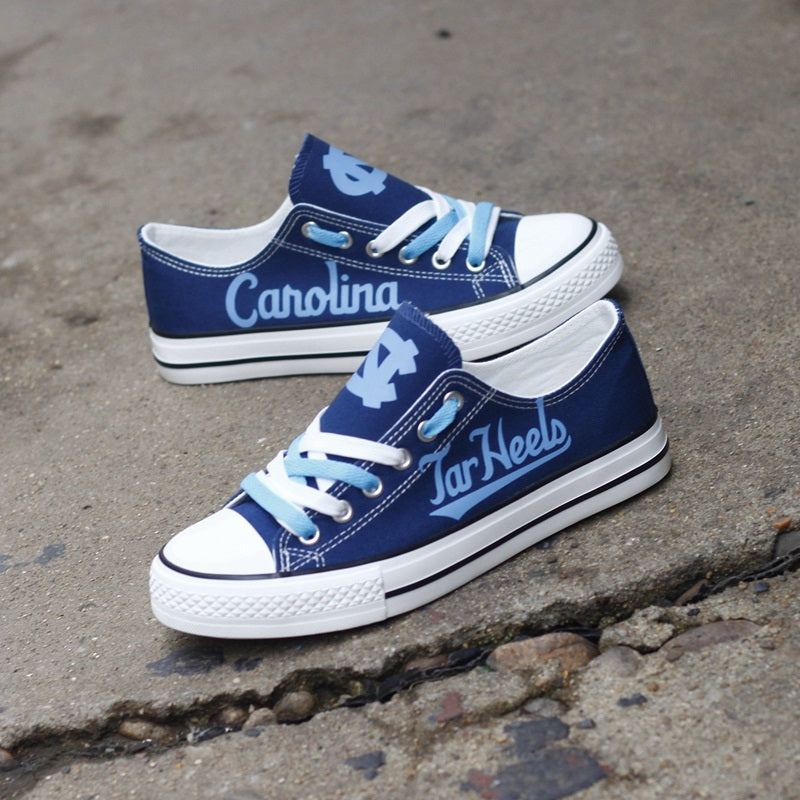 North Carolina Tar Heels Limited Print NCAA College Students Low Top Canvas Shoes Sport Sneakers