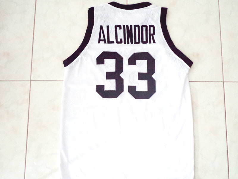 Lew Alcindor Jersey #33 Power High School Abdul Jabbar Basketball White