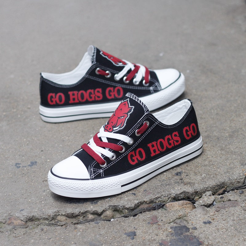Arkansas Razorbacks Limited Print NCAA College Students Low Top Canvas Shoes Sport Sneakers 1