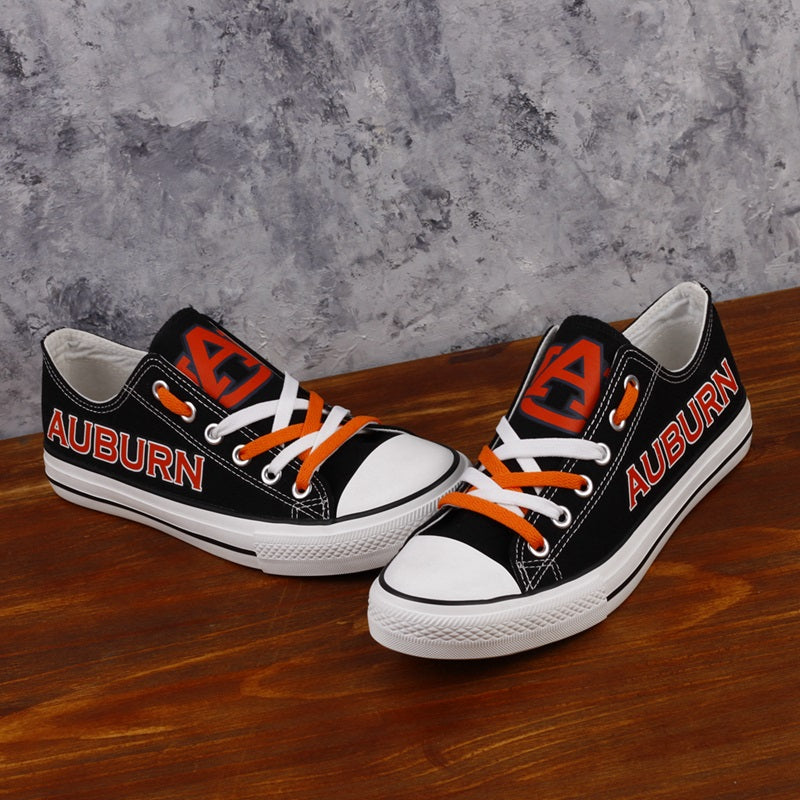 Auburn Tigers Limited Print NCAA College Students Low Top Canvas Shoes Sport Sneakers
