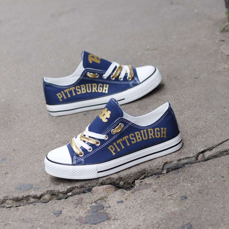 Pittsburgh Panthers Limited Print NCAA College Students Low Top Canvas Shoes Sport Sneakers