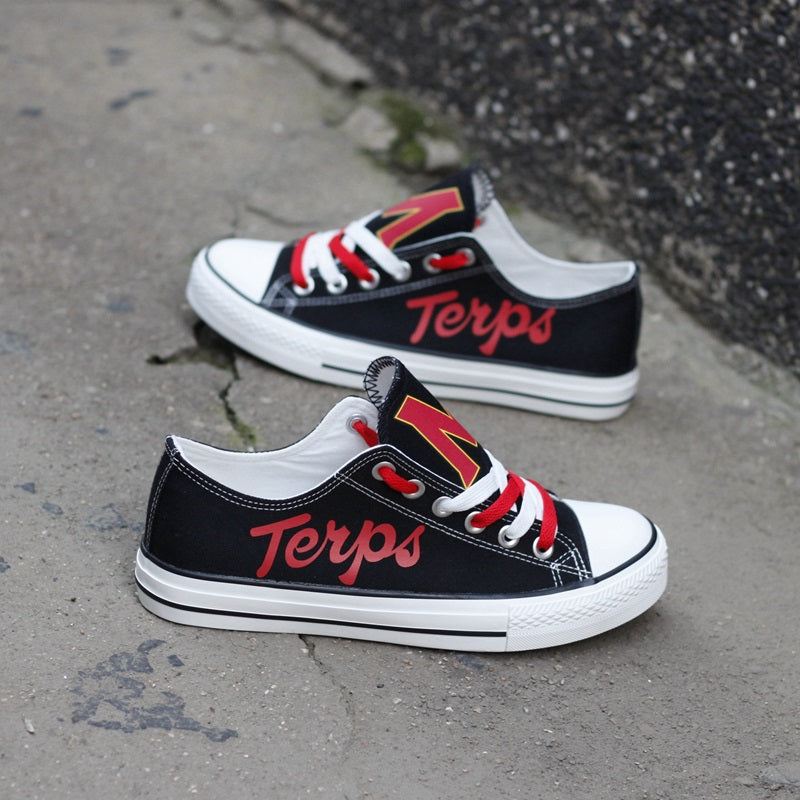 Maryland Terrapins Limited Print NCAA College Students Low Top Canvas Shoes Sport Sneakers 1