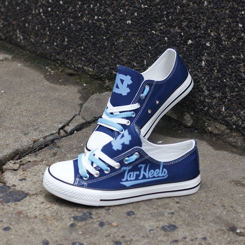 North Carolina Tar Heels Limited Print NCAA College Students Low Top Canvas Shoes Sport Sneakers