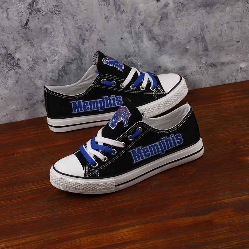Memphis Tigers Limited Print NCAA College Students Low Top Canvas Shoes Sport Sneakers