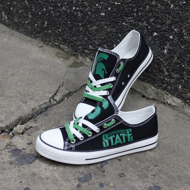 Michigan State Spartans Limited Print NCAA College Students Low Top Canvas Shoes Sport Sneakers 1