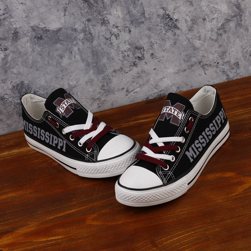 Mississippi State Bulldogs Limited Print NCAA College Students Low Top Canvas Shoes Sport Sneakers 1