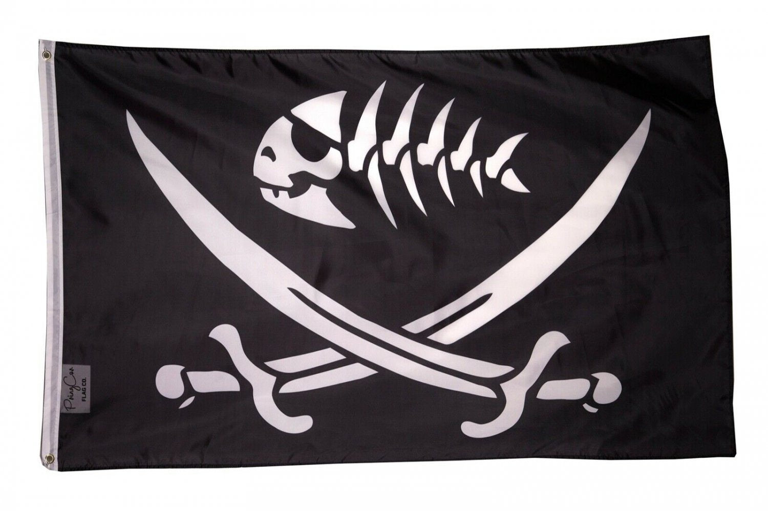3x5FT Black Pirate Fish Flag Sword Banner Boat Sea Man Cave Bar Skeleton