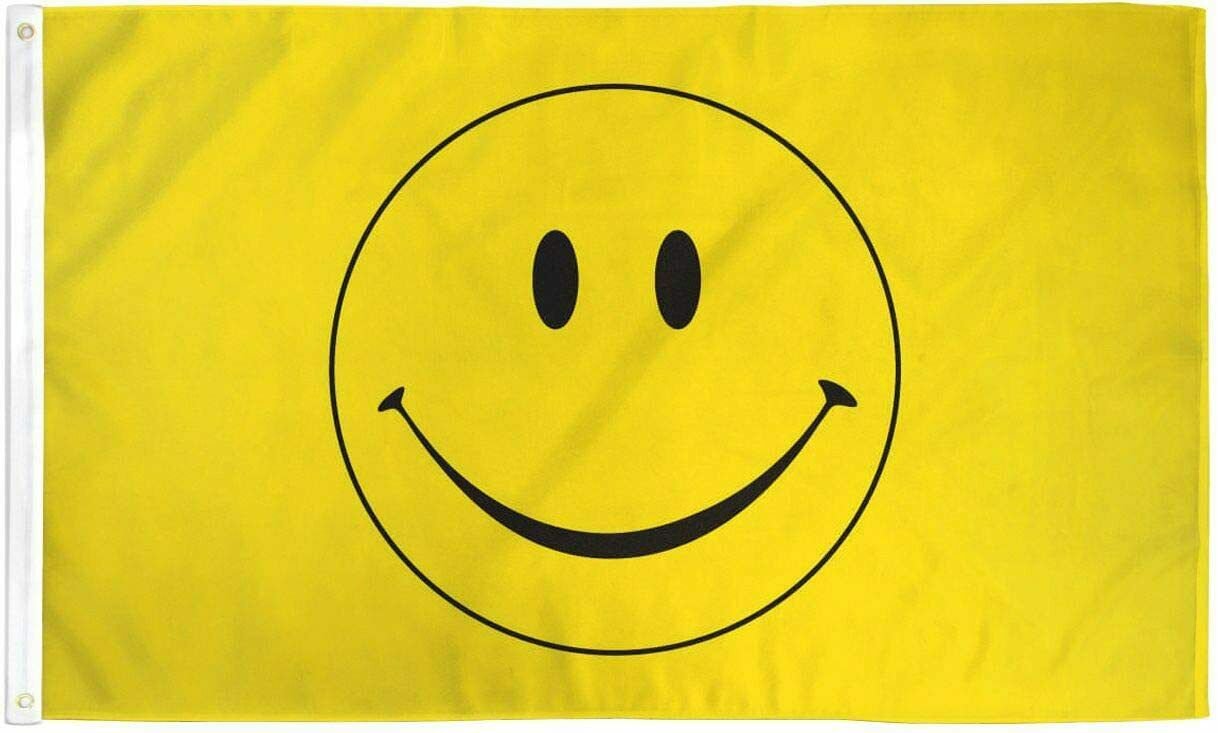3x5FT Flag Yellow Happy Smiley Face Banner Dorm Bedroom Advertising USA